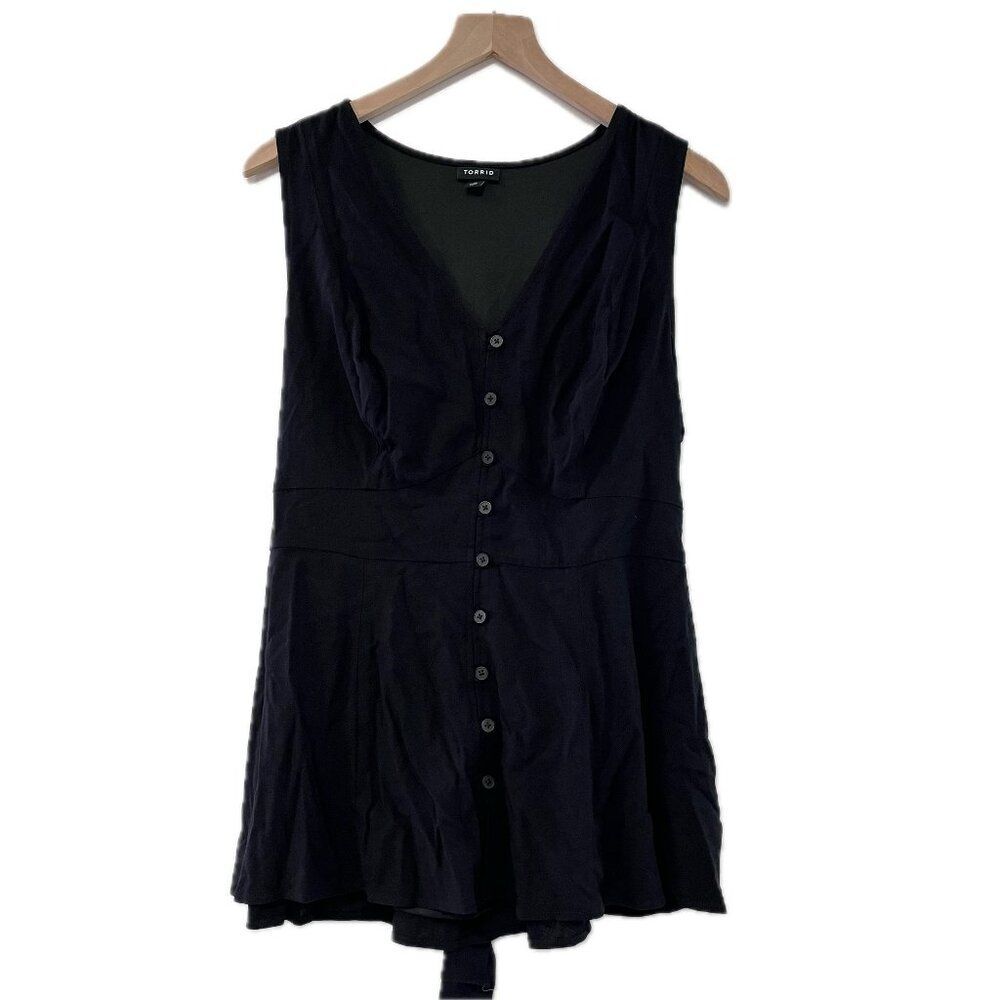 Torrid Black Button Front Top - Size Large